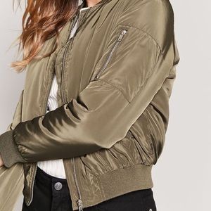 🖤SOLD🖤Forever 21 olive bomber jacket